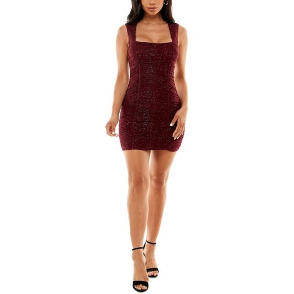 CRYSTAL DOLLS Womens Maroon Mesh Lined Pullover Sleeveless Mini Dress L - Picture 1 of 1